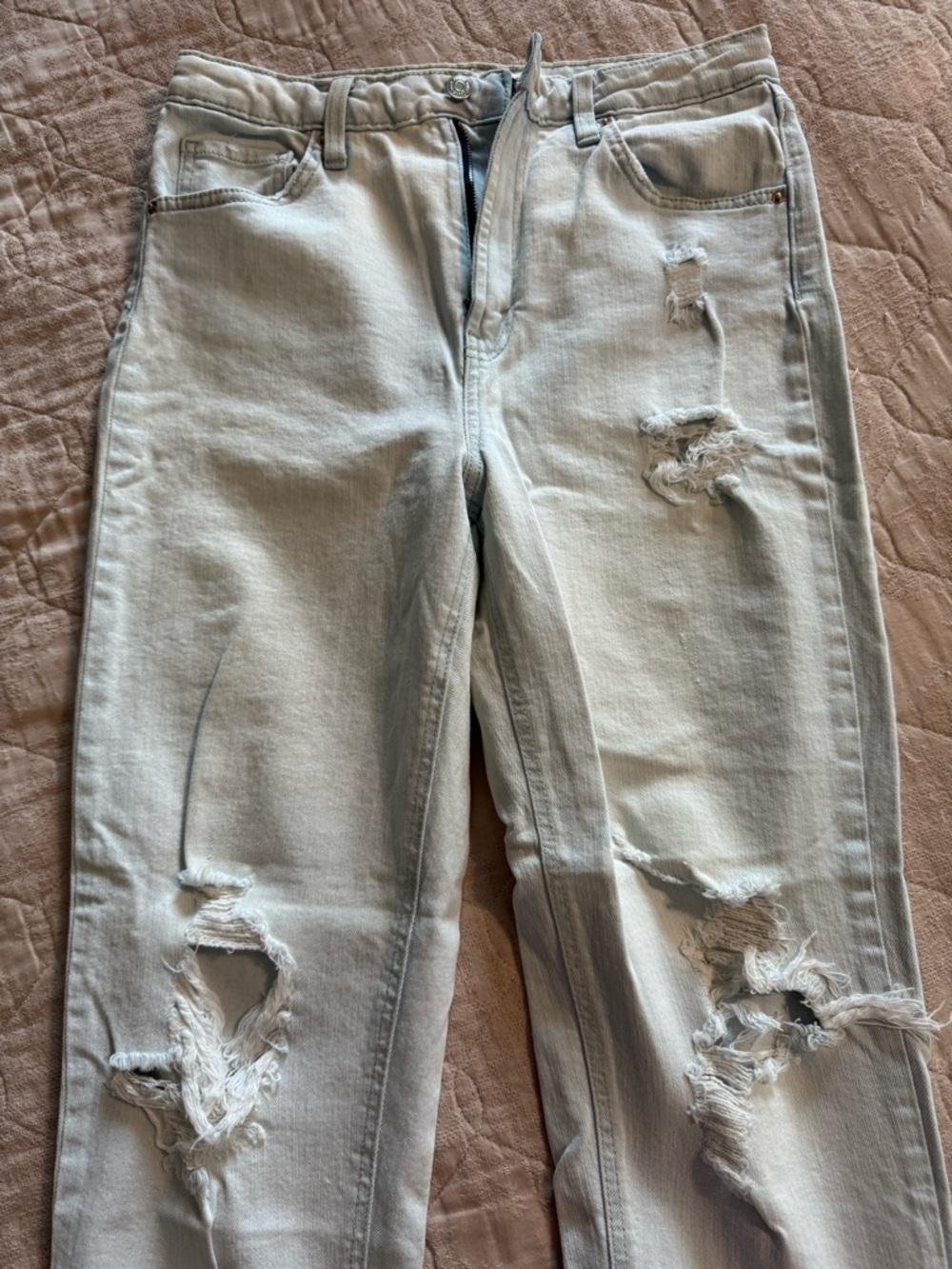 wild fable Light Wash Distressed Straight-Leg Jeans